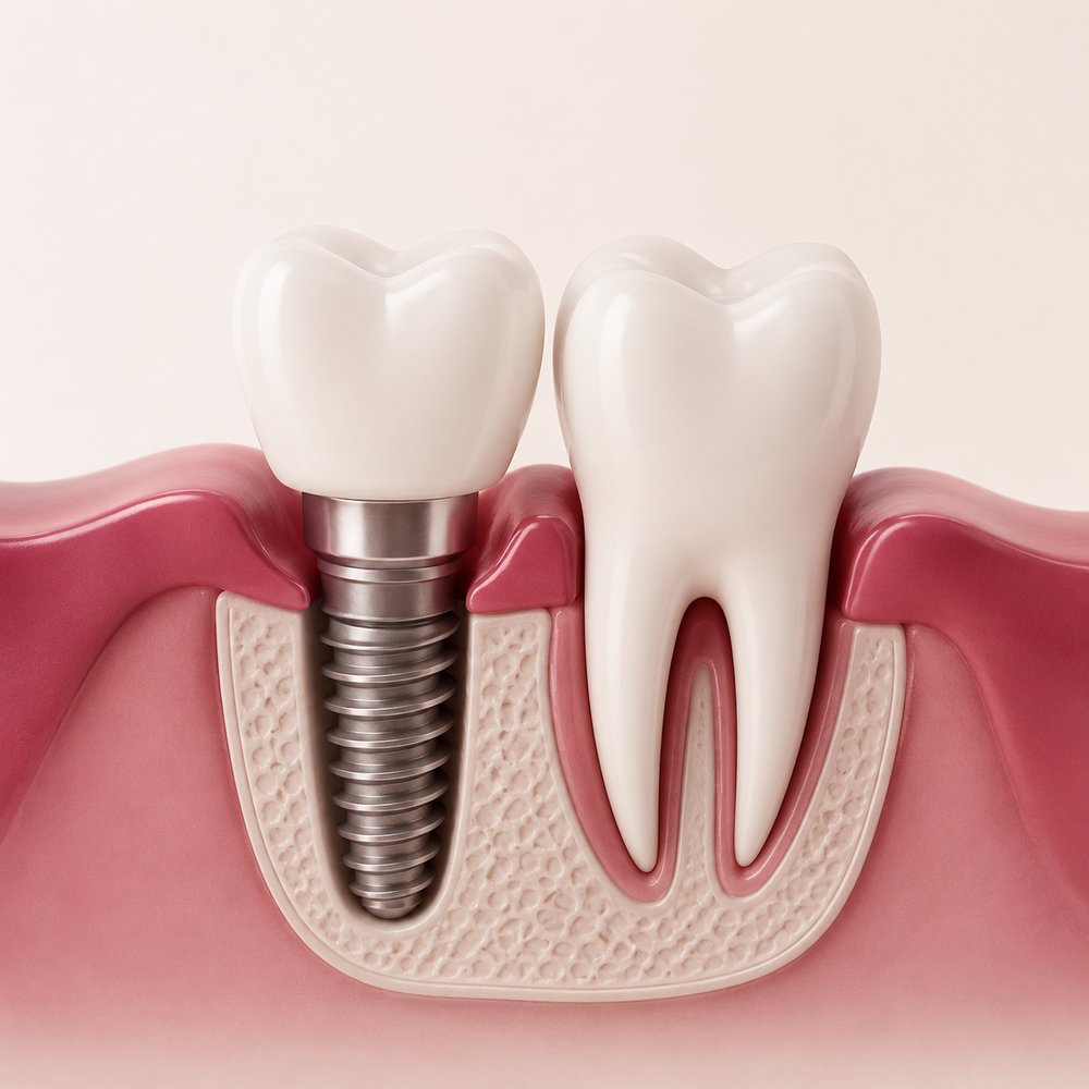 Ilustração de implante dentário