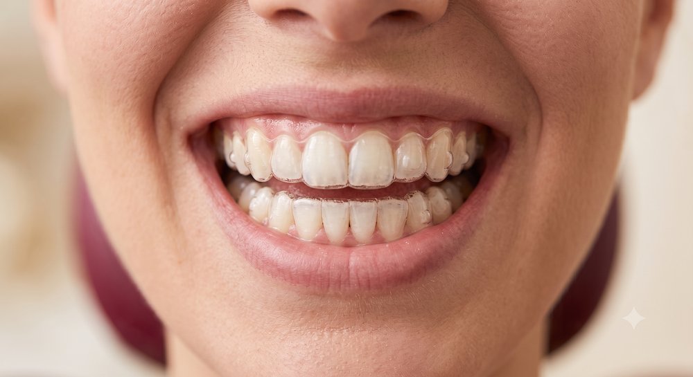 Ilustração de alinhador Invisalign